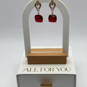 Ruby Red Drop Earrings